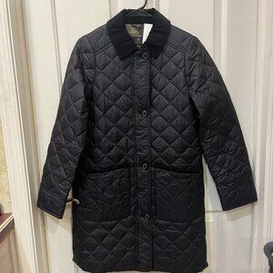 BARBOUR Hollingworth Black Long Jacket NEW Size 4 (US)